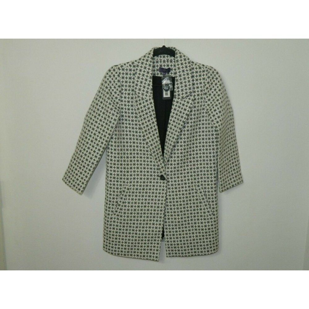 Not Your Daughter's Jeans NYDJ‎ Jacket Long Line Blazer Gray White Size XXS